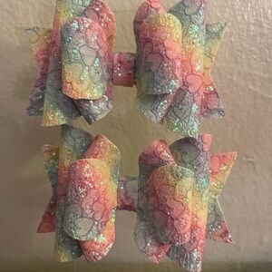 Colorful Glitter Hair Bows